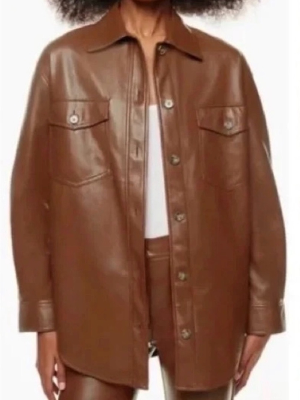 Wilfred Ganna Brown Vegan Leather Jacket
